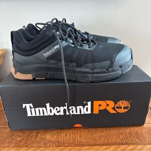 Timberland PRO XR-1 Black and Tan Alloy Safety Toe Shoes Mens 9.5 New in Box